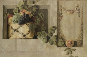 Natureza morta com guirlandas de frutas e flores
