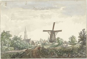 Vista da estrada de Leusden para Amersfoort