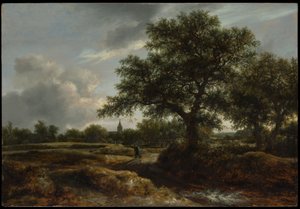 Paisagem com uma vila à distância