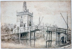 A ponte em Alkmaar, c1648-1682 de Jacob van Ruisdael