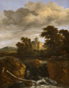 Cascata antes de um castelo de Jacob van Ruisdael