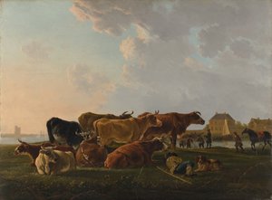 Paisagem com gado, provavelmente ca. 1800.