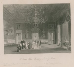 Celebrações de aniversário em uma sala de estar no Palácio de St. James