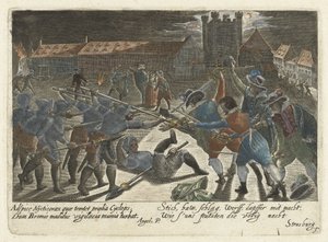 Gevecht tussen Studenten en Soldieren Um campeão de piadas iconográficas entre os alunos (...) (título da série)