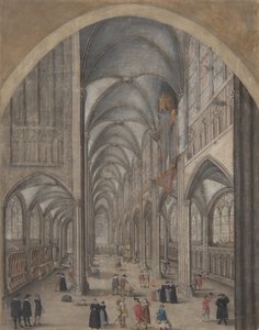 Interior da Catedral de Estrasburgo, ca. 1625-30. de Jacob van der Heyden.