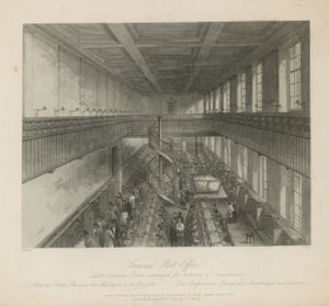 O quarto de portadores de carta arranjou para despacho de jornais de Jacob van der Heyden