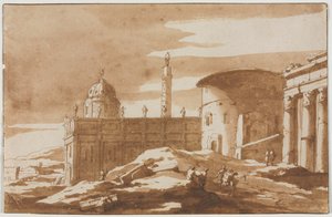 Vista de edifícios antigos, segunda metade do século XVII.