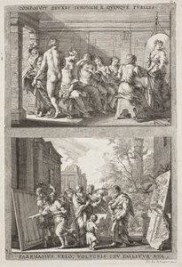 Zêuxis e Parrassius de Jacob von Sandrart