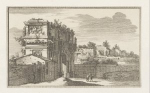 Arco de Constantino em Roma Vistas de Roma (título da série) La Galerie agreable du mond (...) divisée en LXVI tomes...Cette partie comprend le Rome moderne (título da série) Edifícios Magesyn der Italiaense (título da série) de Jacobus Baptist