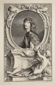 Retrato de Algernon Percy, conde de Northumberland, ilustração "das cabeças de pessoas ilustres de Grâ Bretanha", bar. de Knapton, Londres, 1742 de Jacobus Houbraken