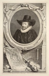 Retrato do arcebispo Williams, senhor depositário do selo, ilustração das Cabeças de pessoas ilustres de Grâ Bretanha , bar. de Knapton, Londres, 1742 de Jacobus Houbraken