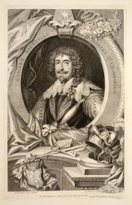 Retrato de Edward Sackville, ilustração "das cabeças de pessoas ilustres de Grâ Bretanha", bar. de Knapton, Londres, 1742 de Jacobus Houbraken