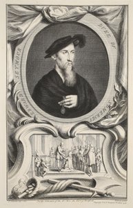Retrato de Edward Seymour, duque de Somerset, ilustração de &39;cabeças de Ilustre pessoas da Grã-Bretanha&39;, pub. de Knapton, Londres, 1742 de Jacobus Houbraken