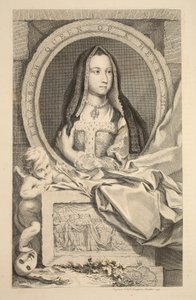 Retrato de Elizabeth, rainha de Henry VII, ilustração de &39;cabeças de ilustres pessoas da Grã-Bretanha&39;, pub. de Knapton, Londres, 1742 de Jacobus Houbraken