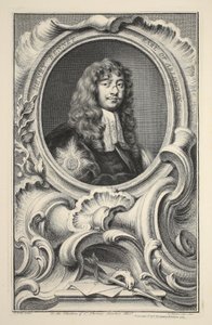 Retrato de Henry Bennet, conde de Arlington, ilustração das Cabeças de pessoas ilustres de Grâ Bretanha , bar. de Knapton, Londres, 1742 de Jacobus Houbraken