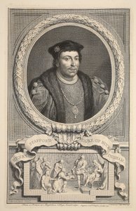 Retrato de Henry Stafford, duque de Buckingham, ilustração "das cabeças de pessoas ilustres de Grâ Bretanha", bar. de Knapton, Londres, 1742