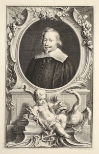 Retrato de John Pym, ilustração das "cabeças de pessoas ilustres de Grâ Bretanha", bar. de Knapton, Londres, 1742 de Jacobus Houbraken