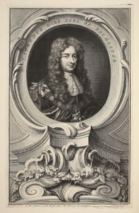 Retrato de Laurence Hyde, conde de Rochester, ilustração "das cabeças de pessoas ilustres de Grâ Bretanha", bar. de Knapton, Londres, 1742 de Jacobus Houbraken