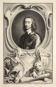 Retrato do Lt General Fleetwood, ilustração "das cabeças de pessoas ilustres de Grâ Bretanha", bar. de Knapton, Londres, 1742 de Jacobus Houbraken