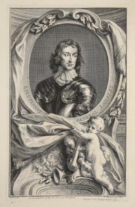 Retrato do Lt General Lambert, ilustração das Cabeças de pessoas ilustres de Grâ Bretanha , bar. de Knapton, Londres, 1742 de Jacobus Houbraken