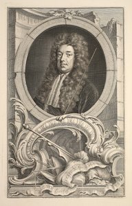 Retrato de Sidney, conde de Godolphin, ilustração "das cabeças de pessoas ilustres de Grâ Bretanha", bar. de Knapton, Londres, 1742 de Jacobus Houbraken