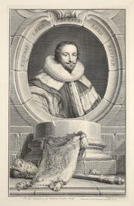 Retrato de Thomas, Lord Coventry, ilustração de &39;cabeças de Ilustre pessoas da Grã-Bretanha&39;, pub. de Knapton, Londres, 1742 de Jacobus Houbraken