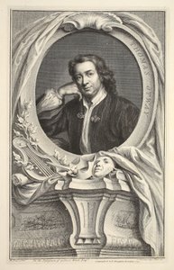 Retrato de Thomas Otway, ilustração "das cabeças de pessoas ilustres de Grâ Bretanha", bar. de Knapton, Londres, 1742 de Jacobus Houbraken