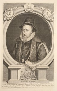 Retrato de Thomas Sackville, conde de Dorset, barão de Buckhurst, ilustração de &39;cabeças de Ilustre pessoas da Grã-Bretanha&39;, pub. de Knapton, Londres, 1742 de Jacobus Houbraken