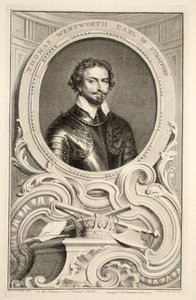 Retrato de Thomas Wentworth, conde de Stratford, ilustração de &39;cabeças de ilustres pessoas da Grã-Bretanha&39;, pub. de Knapton, Londres, 1742 de Jacobus Houbraken