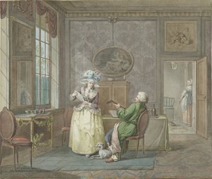 Casal musical num interior de Jacobus Johannes Lauwers