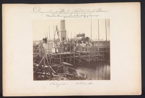 Estação de bombeamento a vapor com bombas centrífugas / Kralingen den 26 de outubro de 1868 (título no objeto) Recuperação dos Lagos em Schieland leste de Rotterdam (título da série no objeto)
