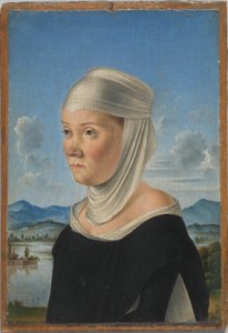 Retrato de uma mulher, possivelmente uma freira de San Secondo; (verso) Cena em grisaille