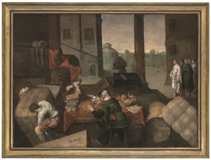 O Chamamento de São Mateus (óleo sobre tela) de Jacopo (1510 92) (circle) Bassano