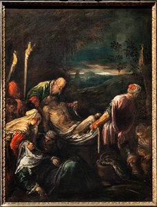 Enterro do corpo de Cristo, c.1580 (óleo sobre tela) de Jacopo (1510 92) Bassano