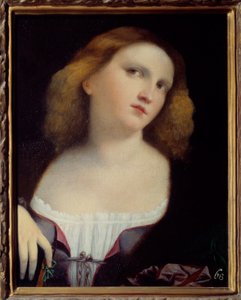Retrato de Mulher Pintura em madeira transposta em tela por Jacopo Palma il Vecchio (1480-1528) 1513 Dim. 0,48 x 0,38 m Lyon, Musee des Beaux Arts