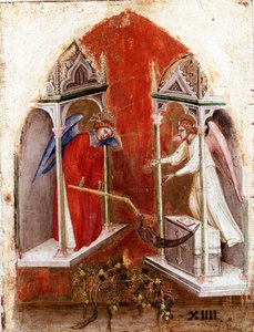 Políptico do Apocalipse: painel interior esquerdo. A colheita. Detrempe sobre madeira de Jacobello Alberegno (1367-1397 aprox.) 1360-1390. Gallerie dell