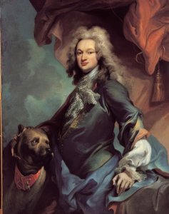 Retrato de um cavalheiro com um mastim de Jacopo Amigoni