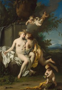 Flora e Zephyr, c.1730 (óleo sobre tela) de Jacopo Amigoni