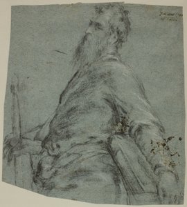Estudo de figura de meio corpo para São Paulo de Jacopo Bassano