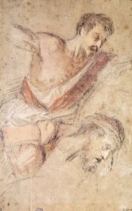 Estudos para uma flagelação: um homem flagelado e a cabeça de Cristo, de Jacopo Bassano