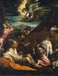 A Anunciação aos Pastores, provavelmente 15551560. de Jacopo Bassano il vecchio