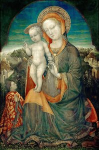 Madonna e criança por um príncipe da Casa de Este de Jacopo Bellini