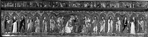 A Coroação da Virgem acompanhada por uma Série de Santos, um altar frontal de Jacopo Cambi