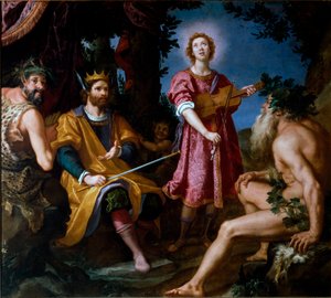 O julgamento de Midas, entre o satyr Marsyas e Apollo (Pintura
