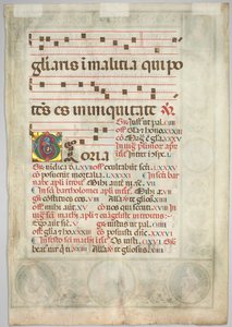 Folha de um Gradual: Inicial decorada (verso) de Jacopo Filippo d