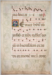 Folha de um Gradual: Inicial decorada (verso) de Jacopo Filippo d