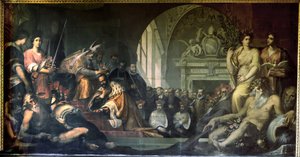 Cosimo I de Medici recebe o Papa Pio V de Jacopo Ligozzi