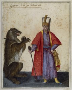 Janissery e urso, desenho de Jacopo Ligozzi (1547-1626)