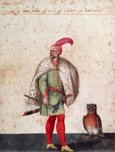 Soldado turco com coruja, desenho de Jacopo Ligozzi (1547-1627)