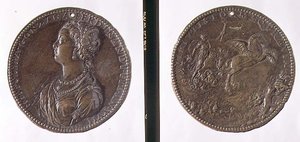 Medalha de retrato, anverso retratando Hippolytus Gonzaga, reverso possivelmente retratando Juno em sua carruagem (bronze) de Jacopo Nizzola da Trezzo